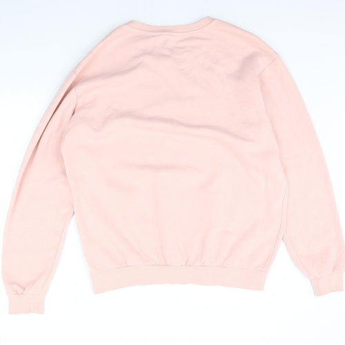 Divided Womens Pink Houndstooth  Pullover Jumper Size M
