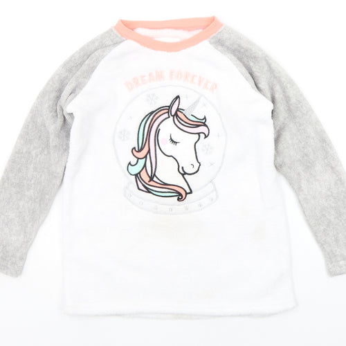 Primark Girls White   Pullover Jumper Size 11-12 Years  - Unicorn