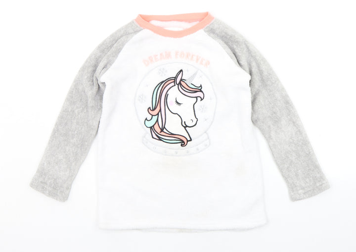 Primark Girls White   Pullover Jumper Size 11-12 Years  - Unicorn