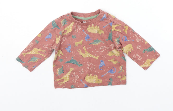 Nutmeg Baby Red Geometric  Basic T-Shirt Size 3-6 Months  - animals