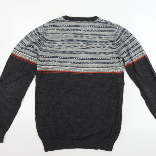 Cedar Wood State  Mens Grey Geometric  Pullover Jumper Size XS
