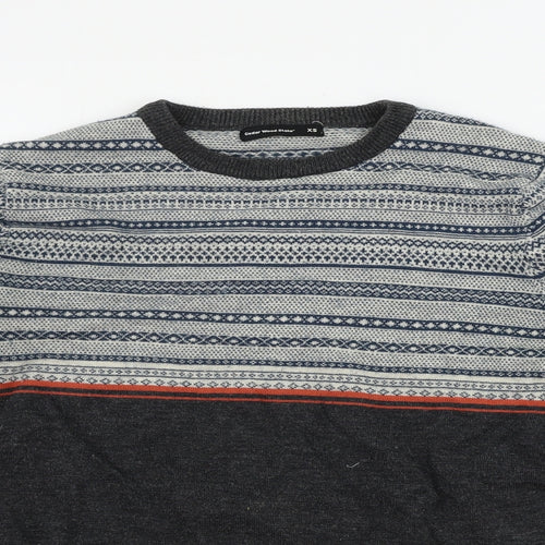 Cedar Wood State  Mens Grey Geometric  Pullover Jumper Size XS
