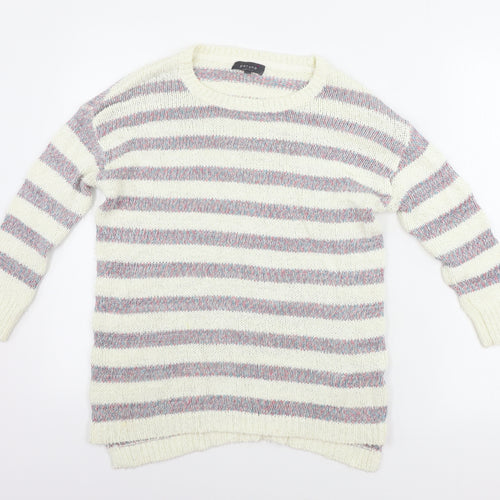 Marks and Spencer  Womens Beige Striped  Pullover Jumper Size 12