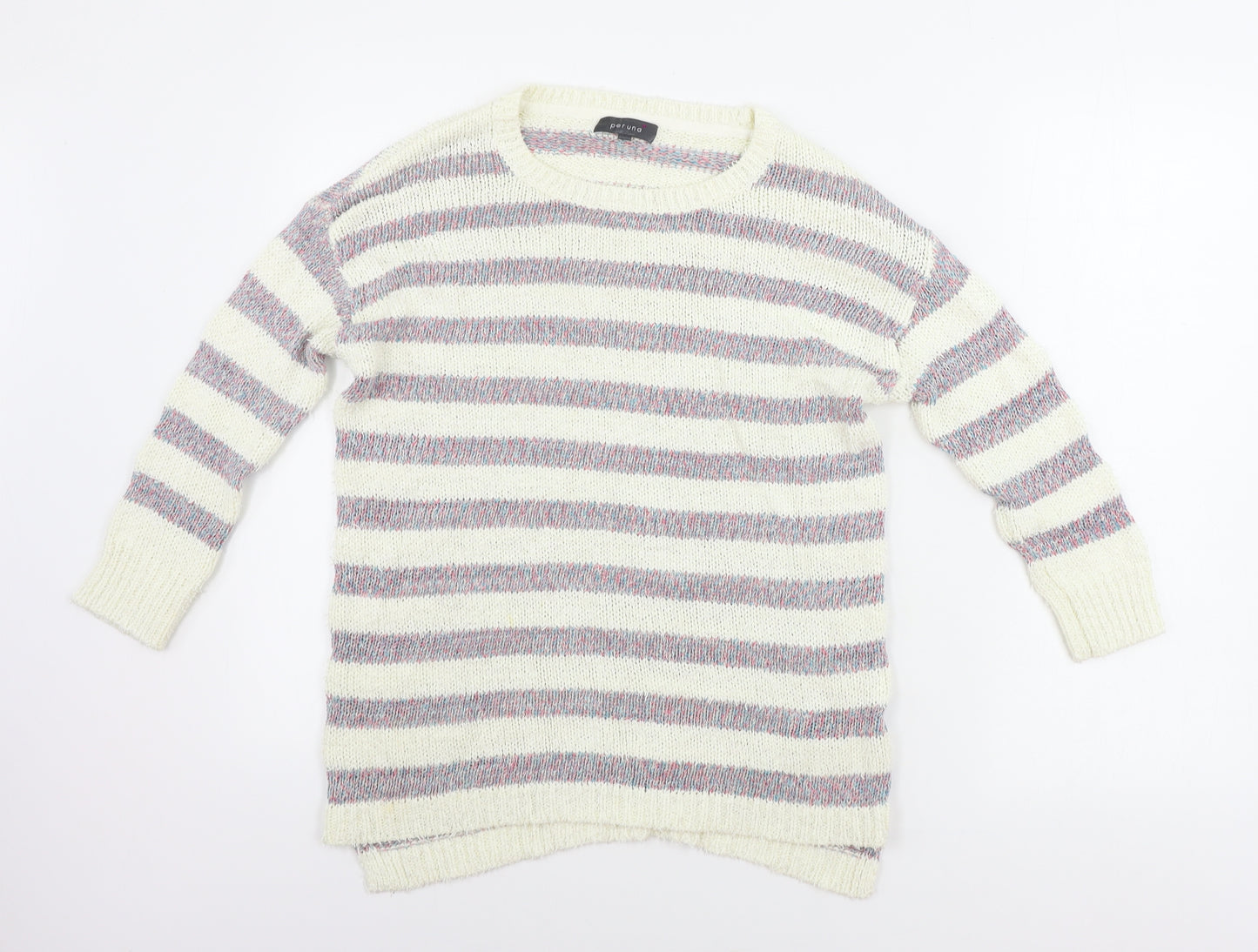Marks and Spencer  Womens Beige Striped  Pullover Jumper Size 12