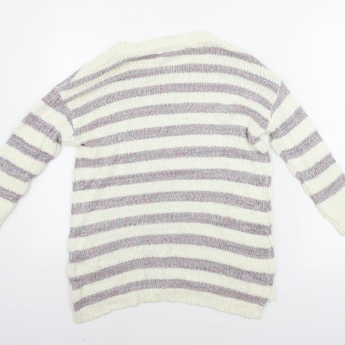 Marks and Spencer  Womens Beige Striped  Pullover Jumper Size 12