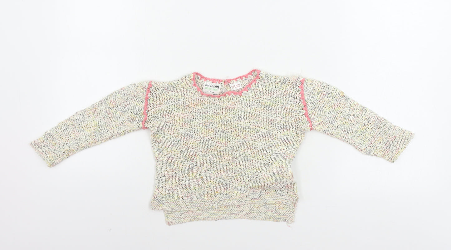 Zara Girls Beige   Pullover Jumper Size 2-3 Years