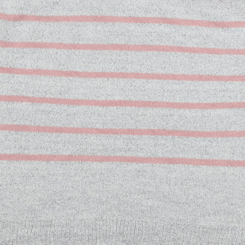 Oasis  Womens Grey Striped  Pullover Jumper Size M