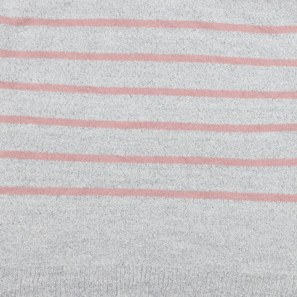Oasis  Womens Grey Striped  Pullover Jumper Size M