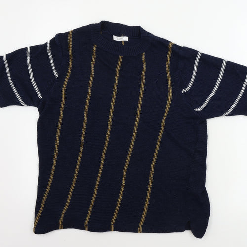 Marks and Spencer  Womens Blue Striped  Pullover Jumper Size 16