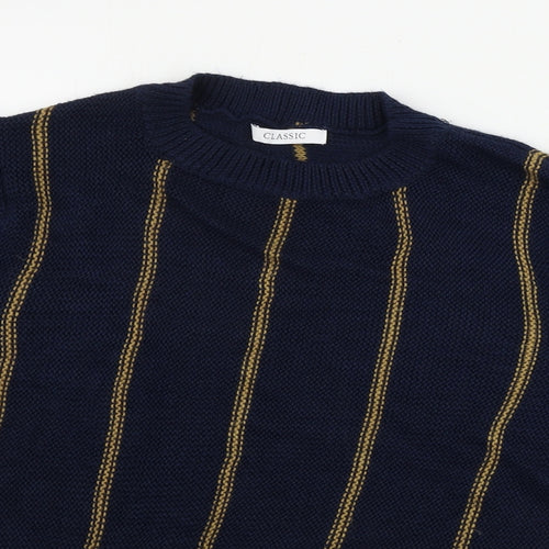 Marks and Spencer  Womens Blue Striped  Pullover Jumper Size 16