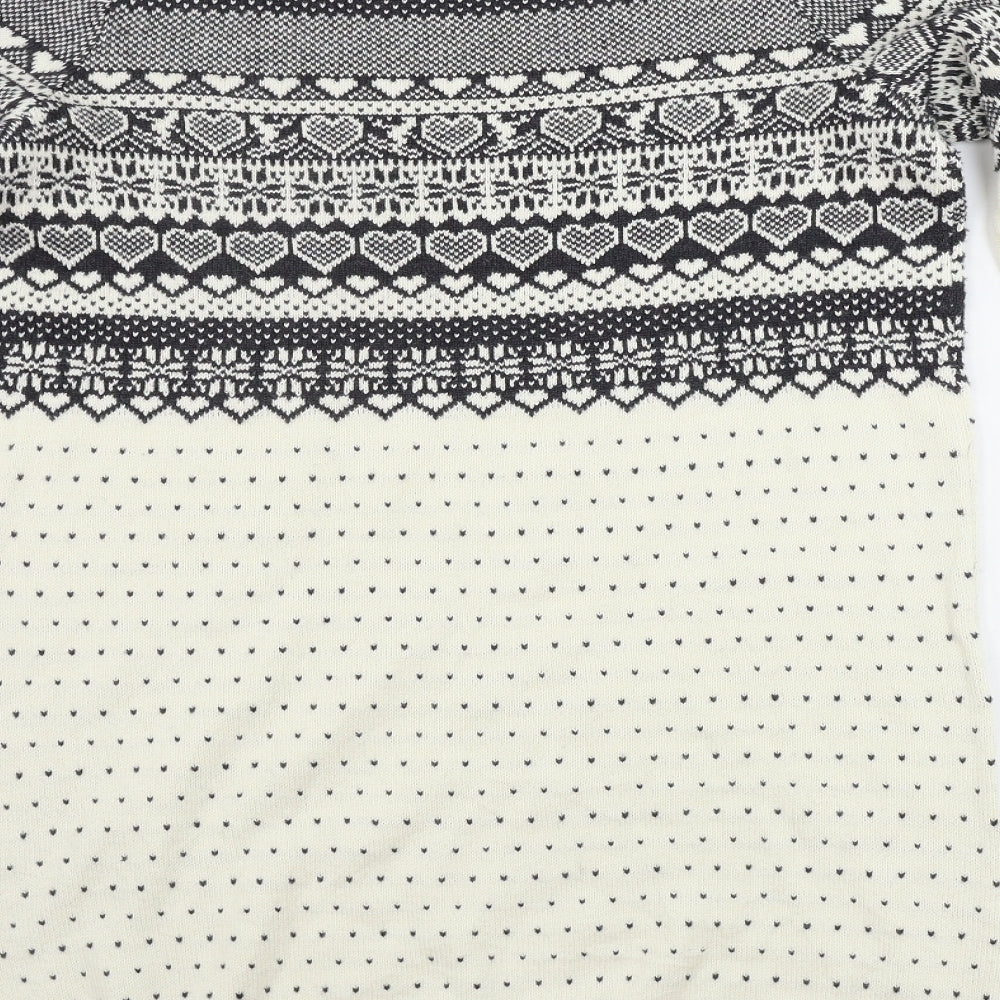 TU Womens Ivory Geometric  Jumper Dress  Size 14