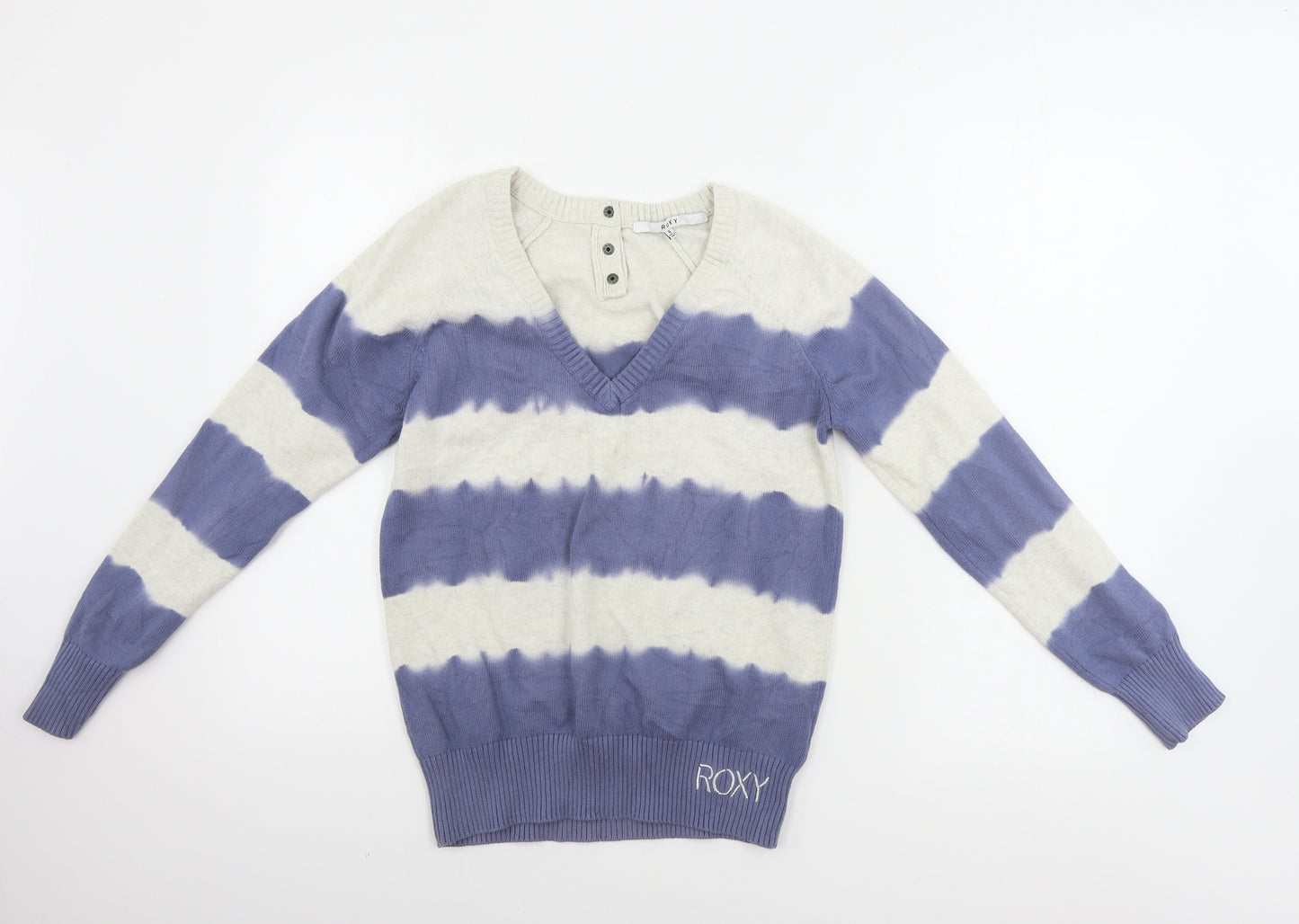 ROXY Womens Beige Striped  Pullover Jumper Size 6