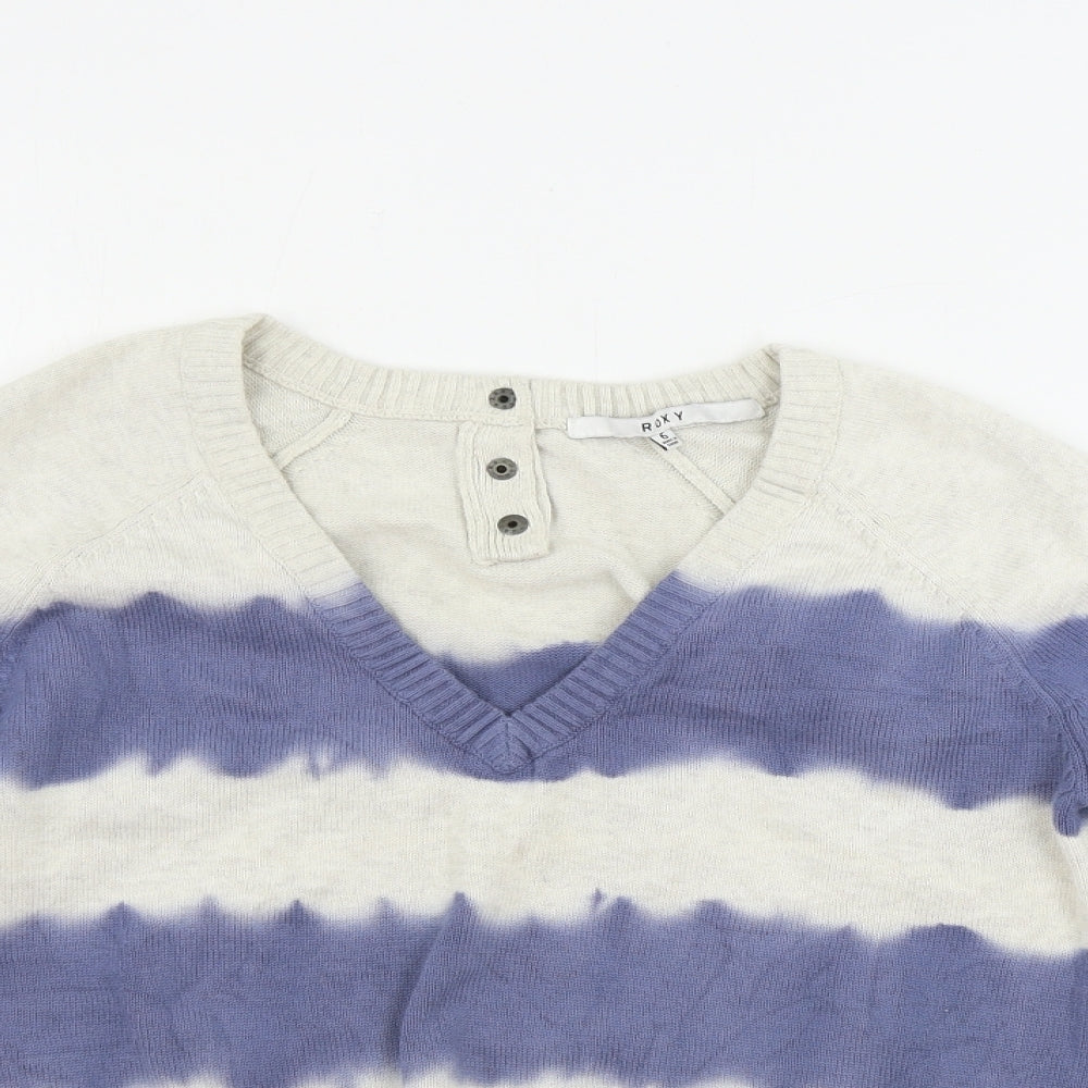 ROXY Womens Beige Striped  Pullover Jumper Size 6