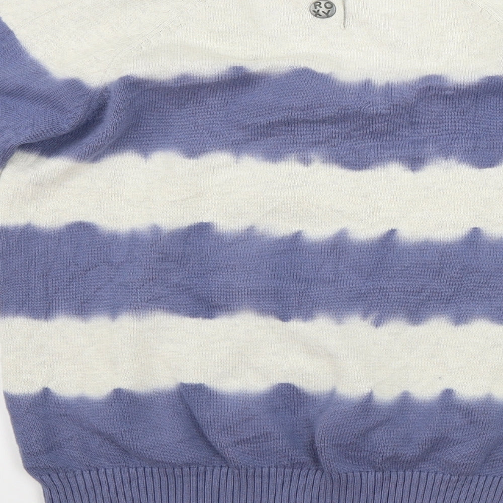 ROXY Womens Beige Striped  Pullover Jumper Size 6