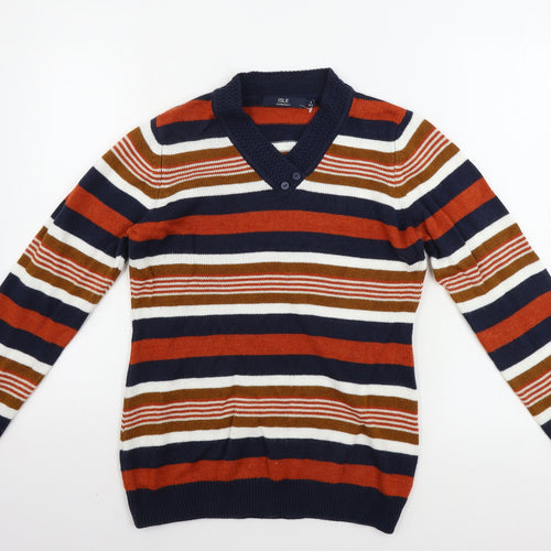 ISLE     Womens Brown Striped  Pullover Jumper Size S