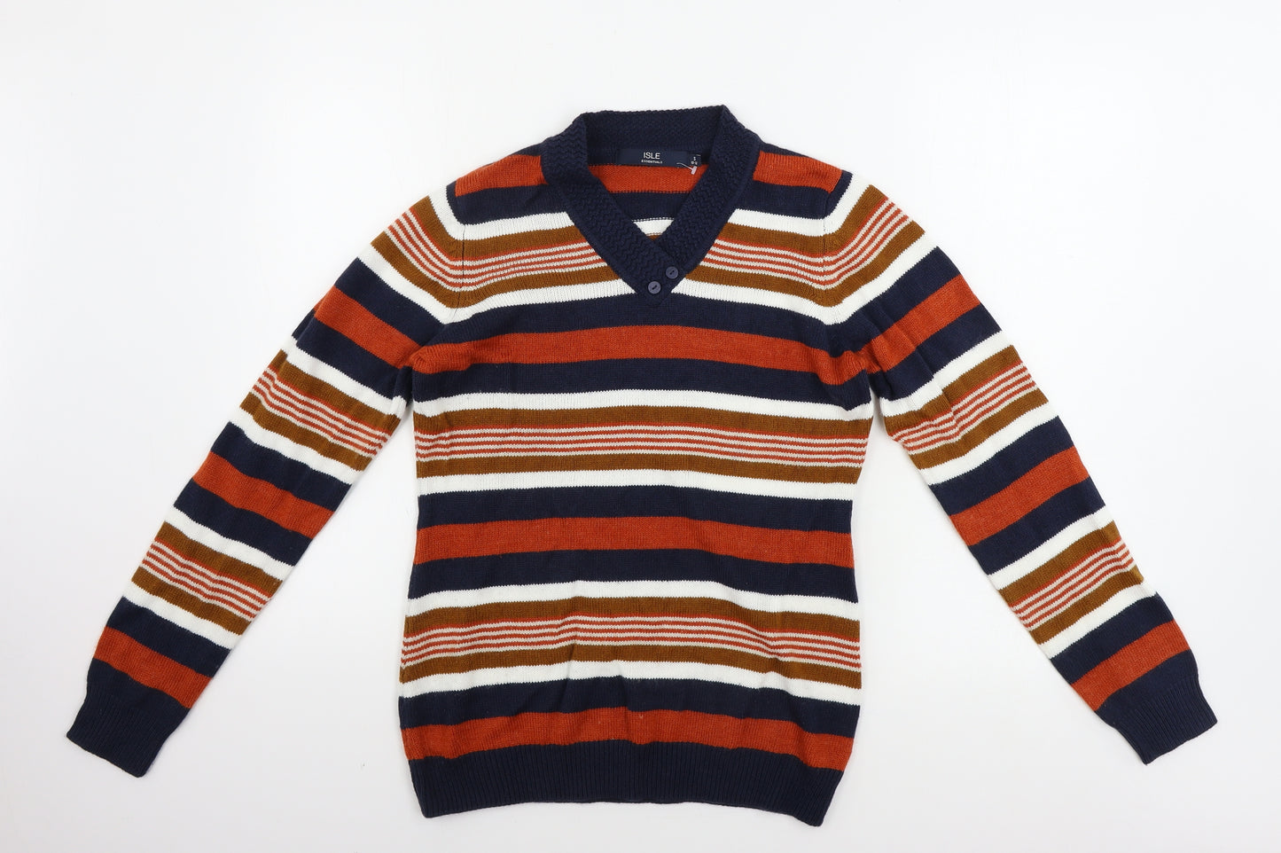 ISLE     Womens Brown Striped  Pullover Jumper Size S