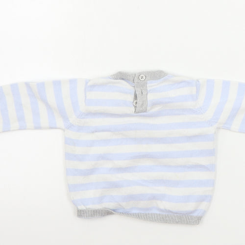 Rockabye-Baby  Boys Blue Striped  Pullover Jumper Size 6-9 Months
