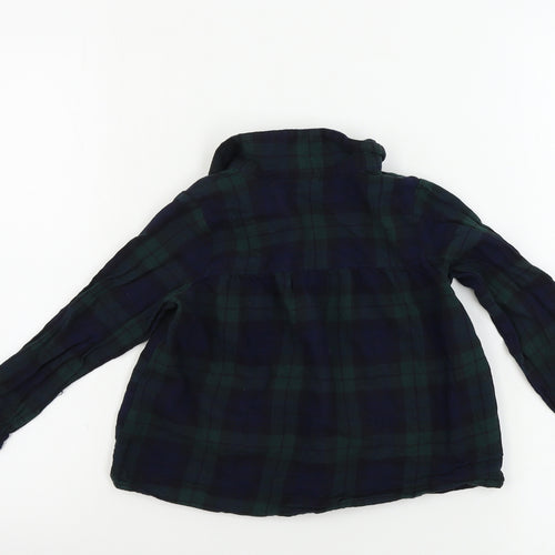 H&M  Girls Green Check  Basic Button-Up Size 3-4 Years