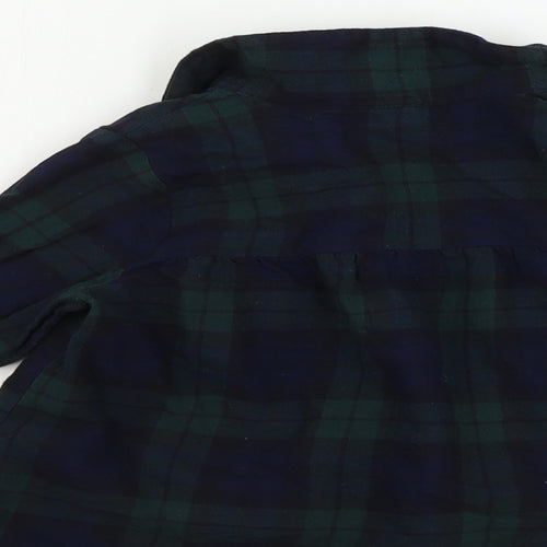 H&M  Girls Green Check  Basic Button-Up Size 3-4 Years