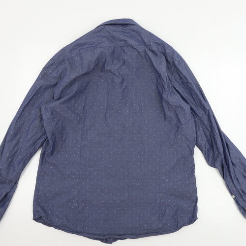 French Connection  Mens Blue    Button-Up Size 16