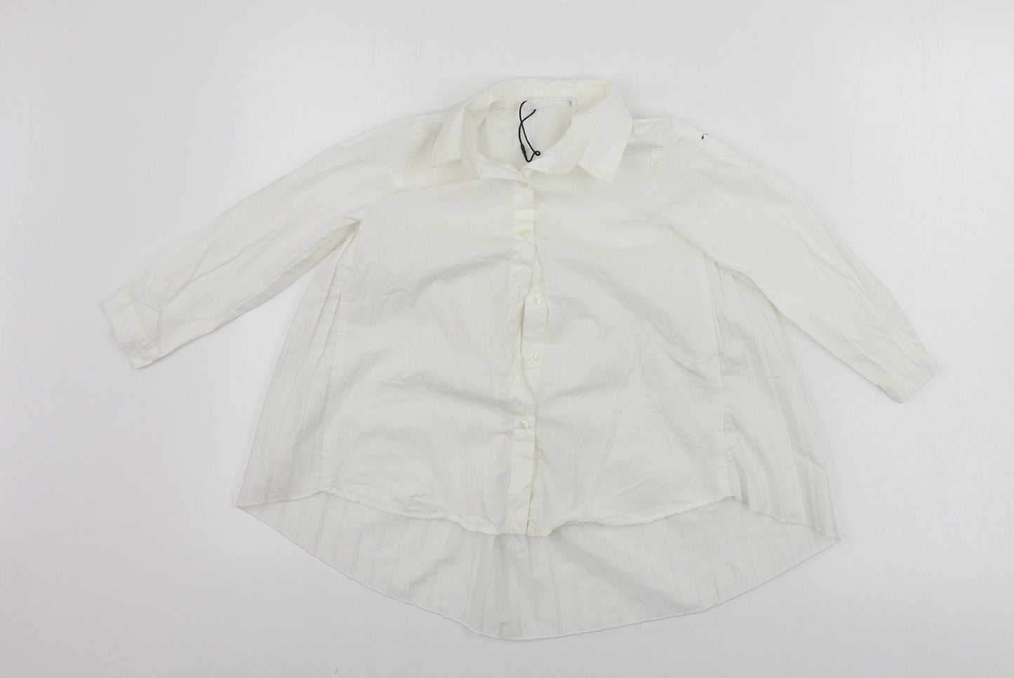 Zara  Girls White   Basic Button-Up Size 7 Years