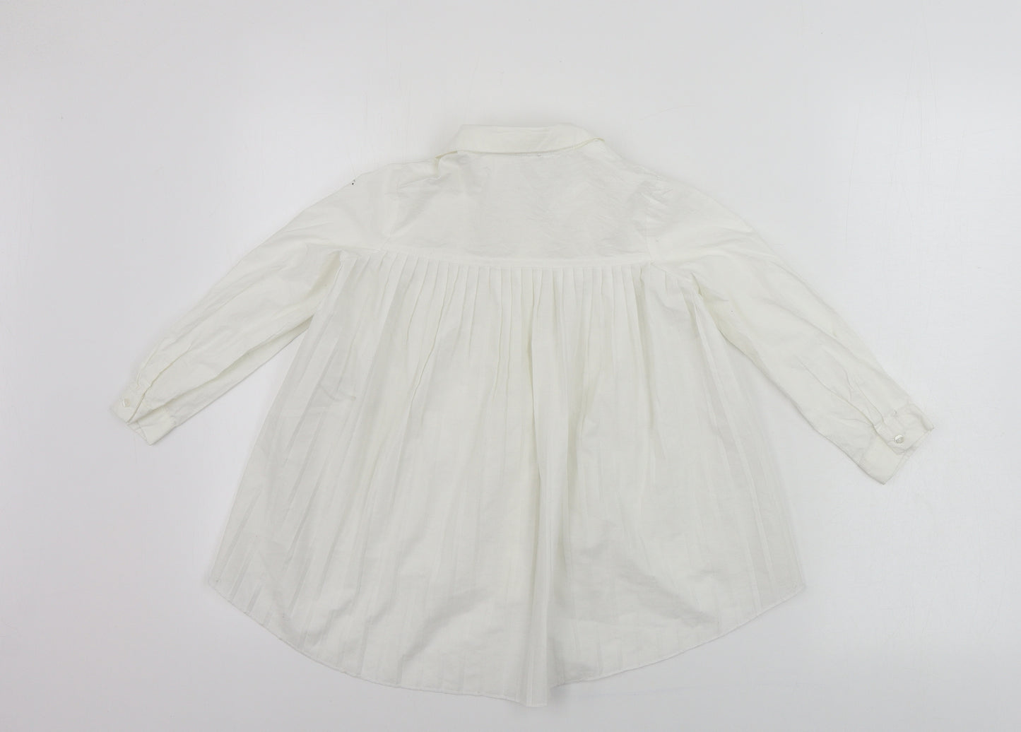 Zara  Girls White   Basic Button-Up Size 7 Years