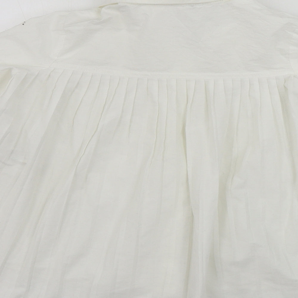 Zara  Girls White   Basic Button-Up Size 7 Years