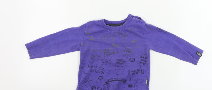 Boy Star Boys Purple Basic T-Shirt Size 12 Months