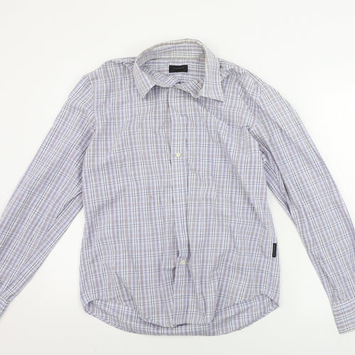 Sergio Tacchini  Mens Blue Check   Button-Up Size M