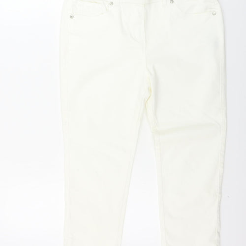 M&Co Womens Ivory   Trousers  Size 12 L20 in