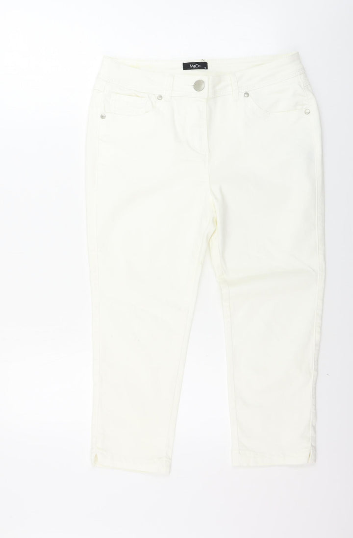 M&Co Womens Ivory   Trousers  Size 12 L20 in