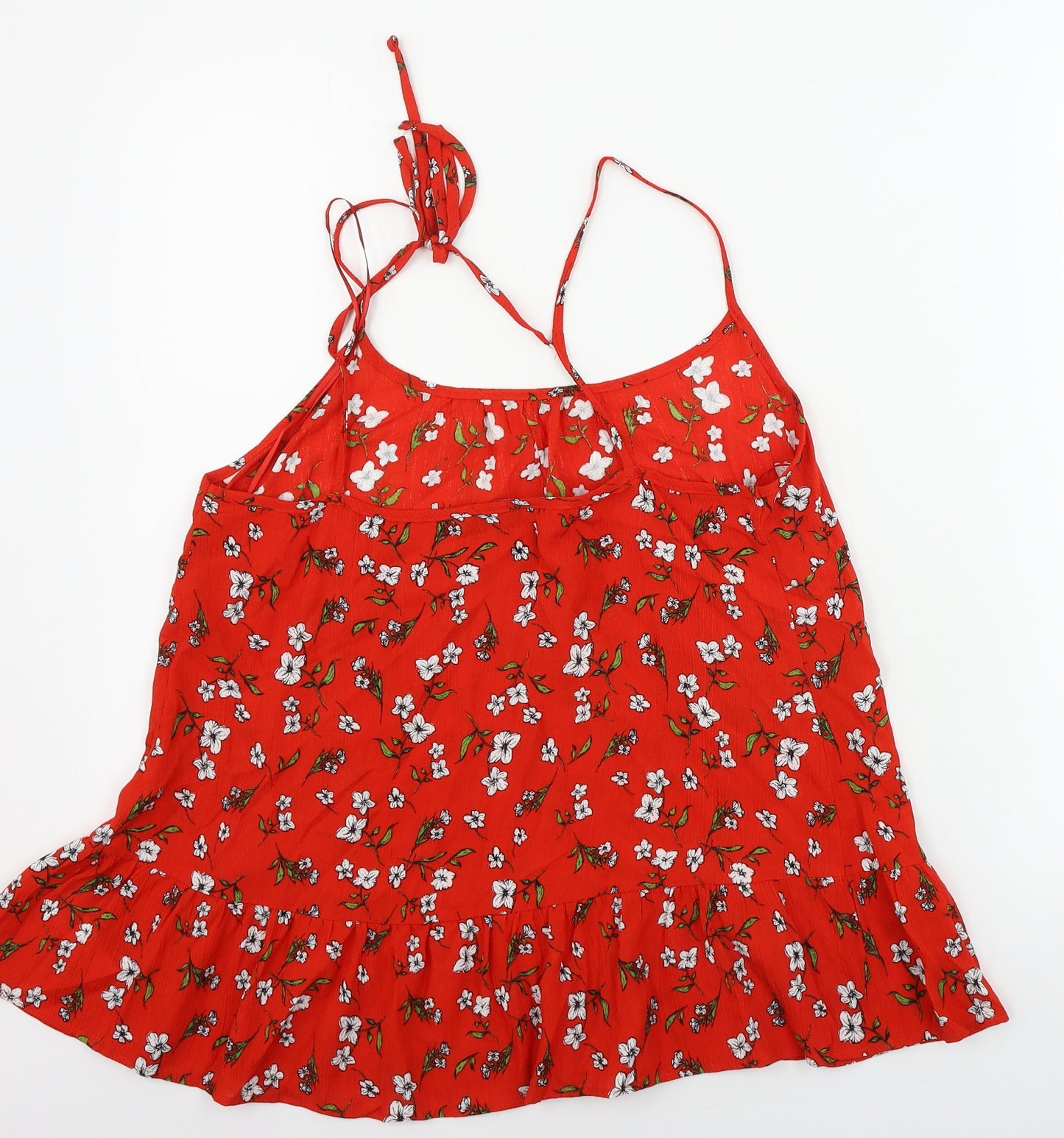 F&F  Womens Red Floral  Basic Blouse Size 10