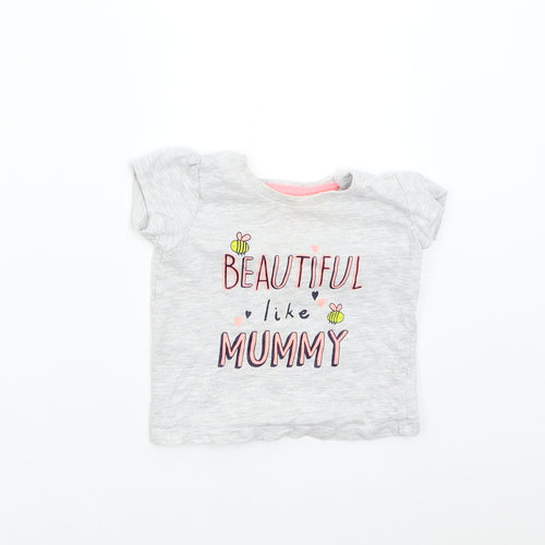 Primark Baby Grey   Basic T-Shirt Size 9-12 Months  - Beautiful Like Mummy