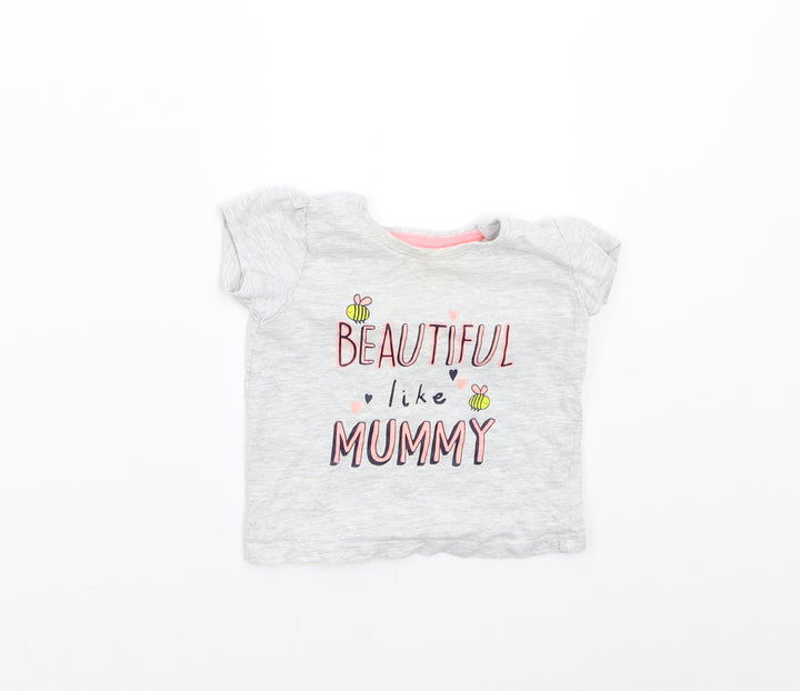 Primark Baby Grey Basic T-Shirt Size 9-12 Months - Beautiful Like Mummy