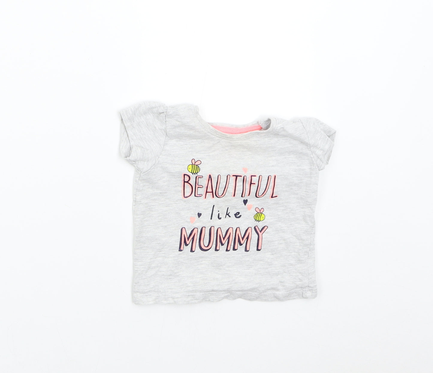 Primark Baby Grey   Basic T-Shirt Size 9-12 Months  - Beautiful Like Mummy