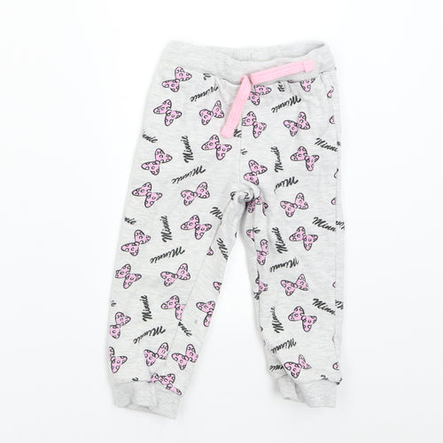 Disney Baby Girls Grey   Sweatpants Trousers Size 2 Years - Minnie Mouse