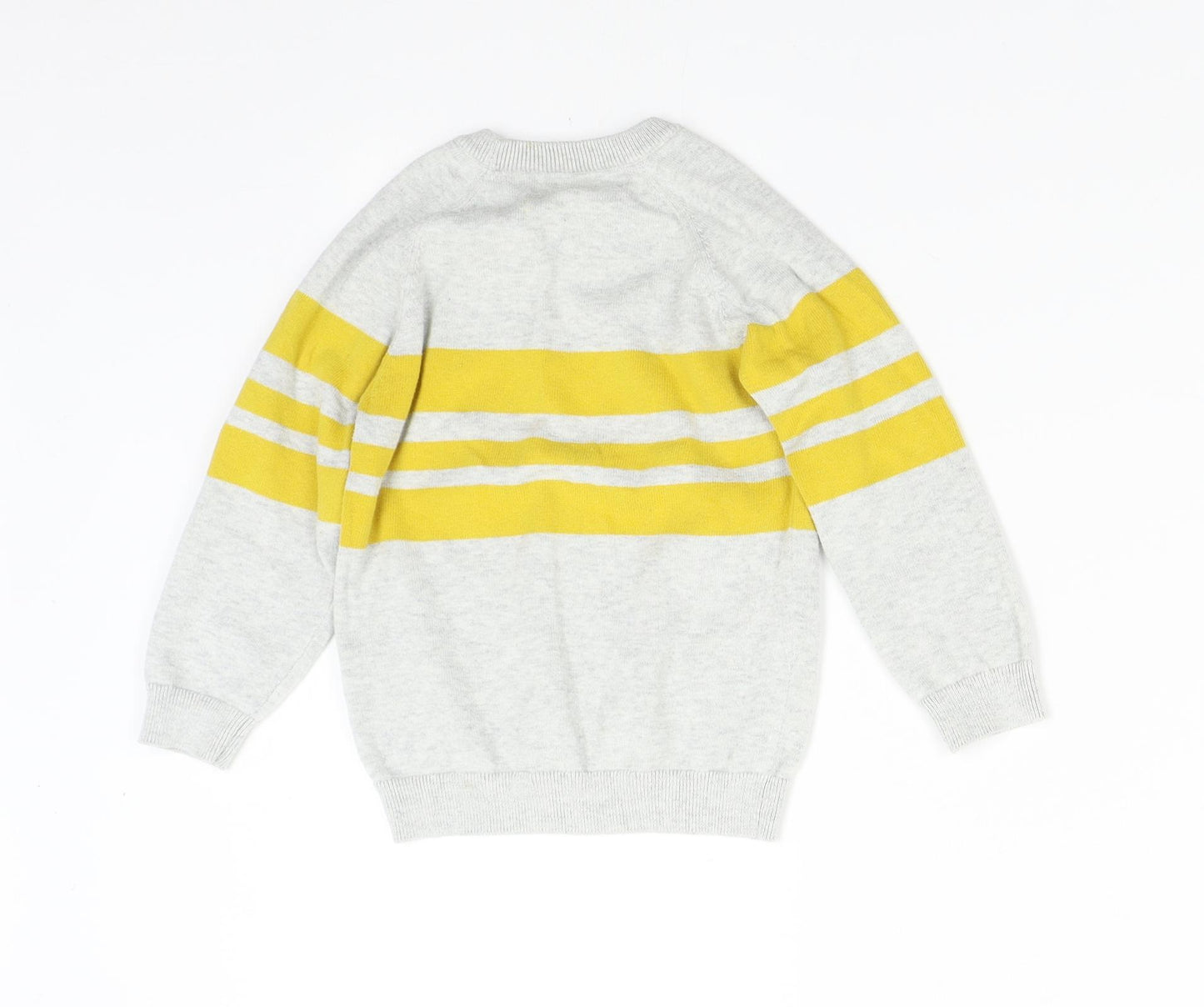 Matalan Boys Grey Striped Knit Pullover Jumper Size 3-4 Years