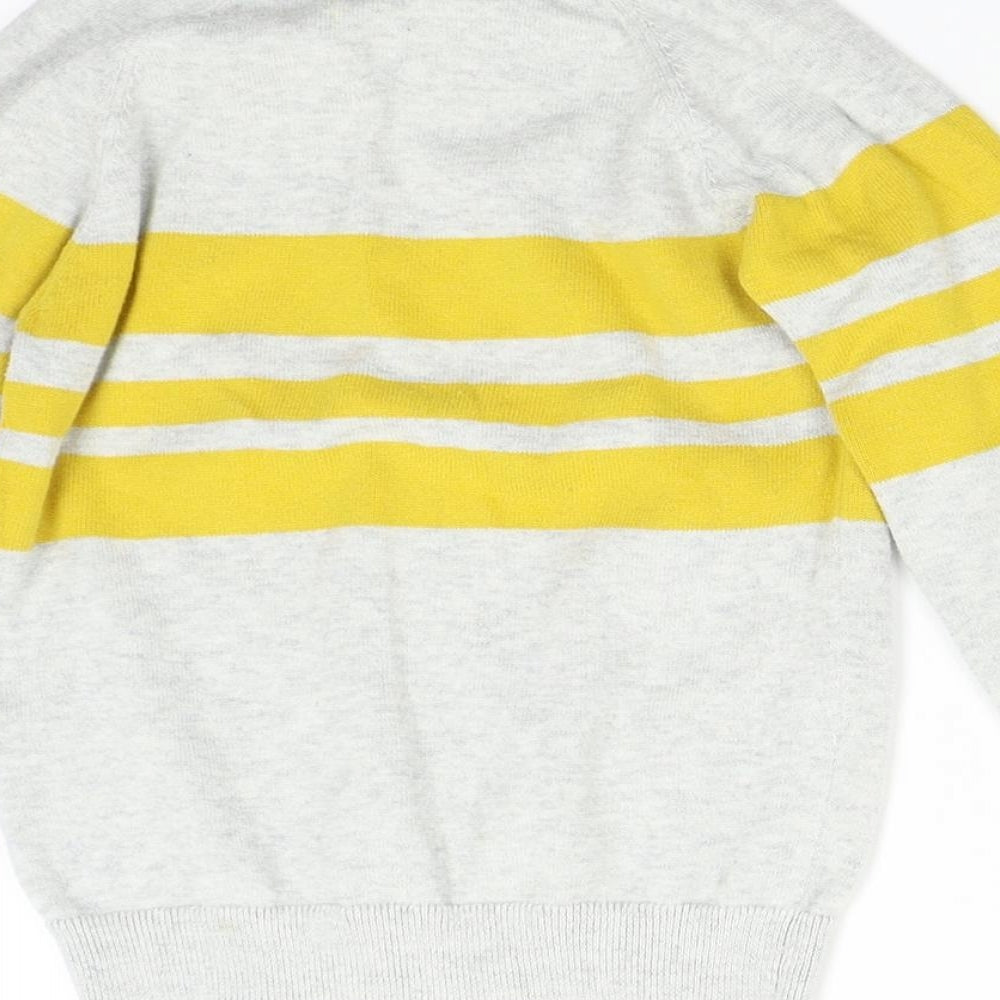 Matalan Boys Grey Striped Knit Pullover Jumper Size 3-4 Years