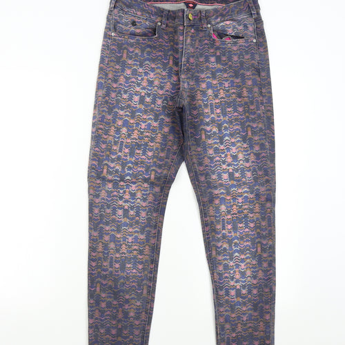 Maison Scotch Womens Multicoloured Geometric Denim Skinny Jeans Size 31 L27 in