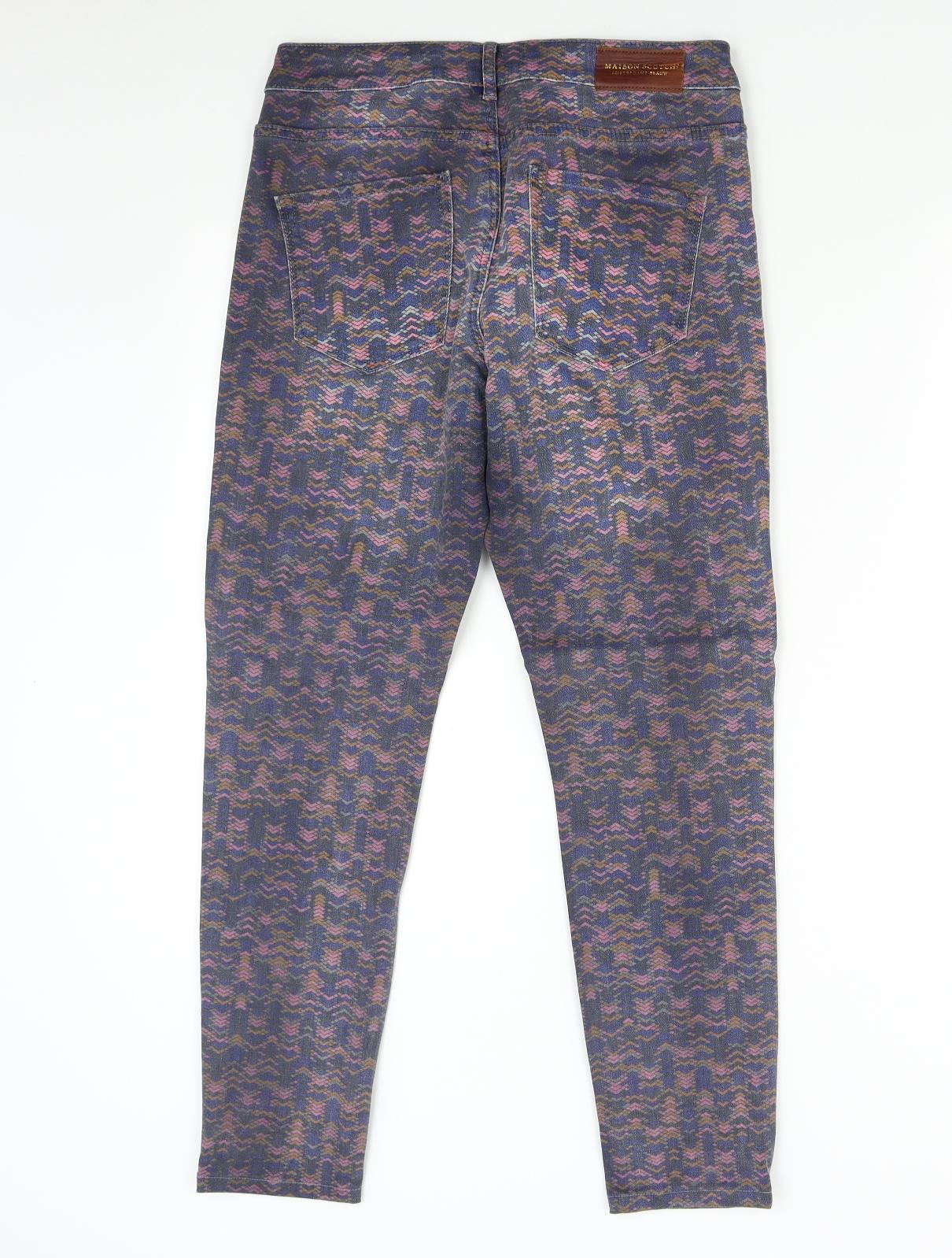 Maison Scotch Womens Multicoloured Geometric Denim Skinny Jeans Size 31 L27 in
