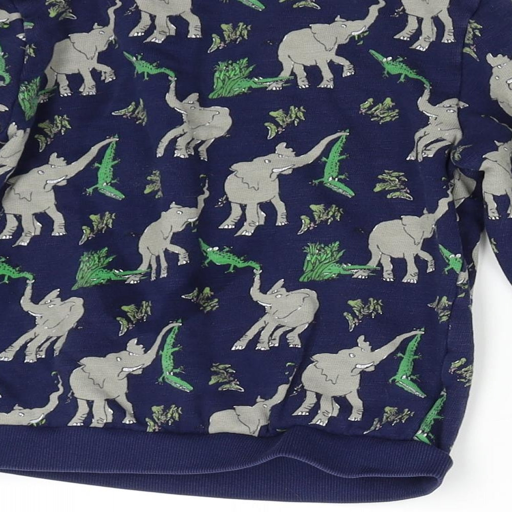 M&S Boys Blue   Pullover Sweatshirt Size 6-7 Years  - Roald Dahl African Elephant