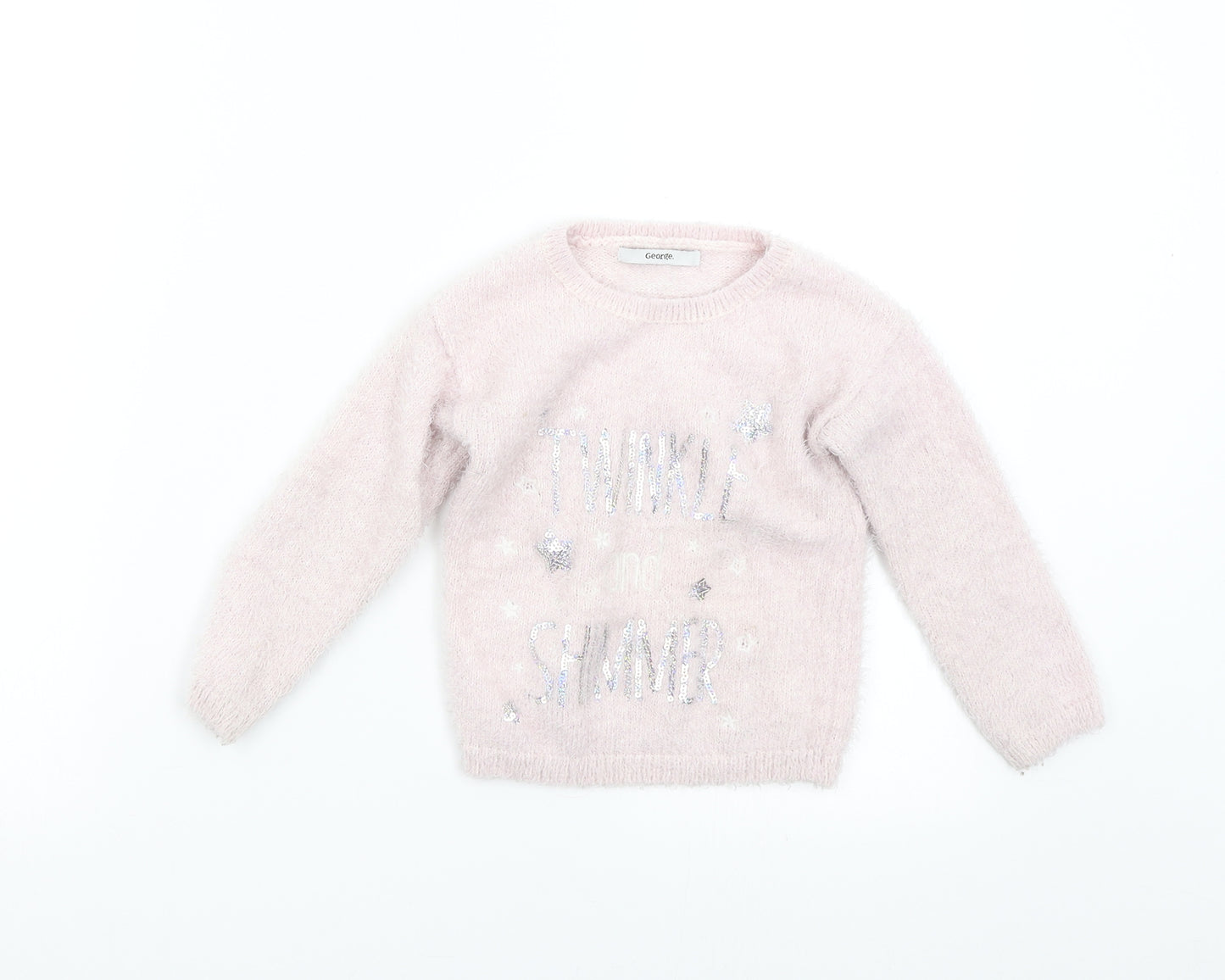 George Girls Pink  Knit Pullover Jumper Size 3-4 Years