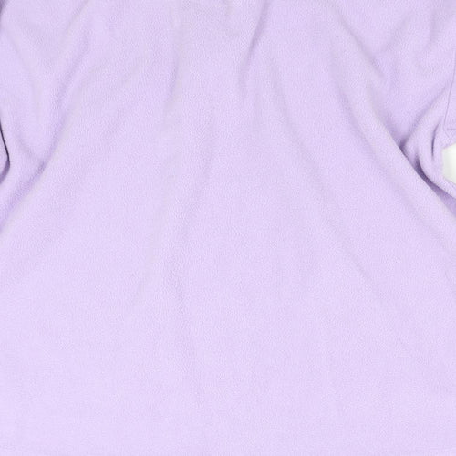 TRU Womens Purple Solid Fleece Top Pyjama Top Size 16
