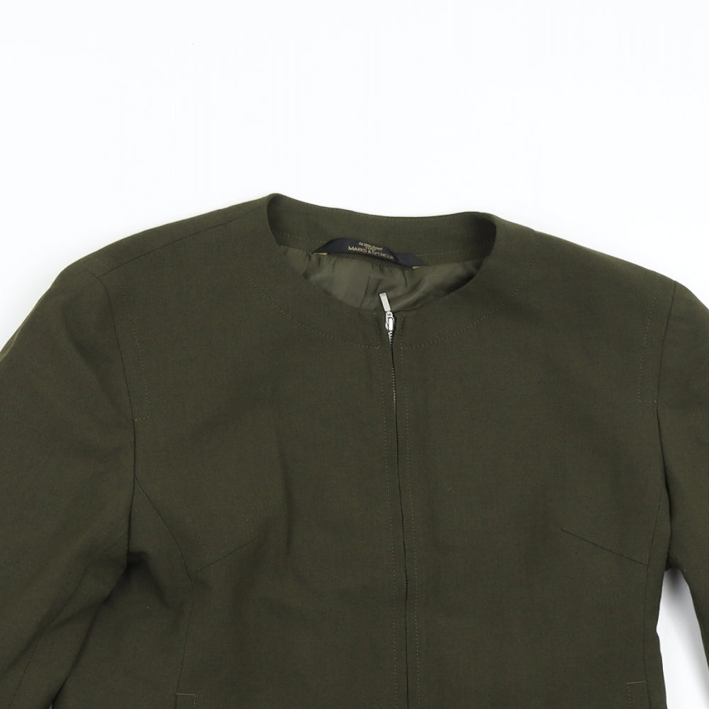 M&S Womens Green   Jacket Blazer Size 10