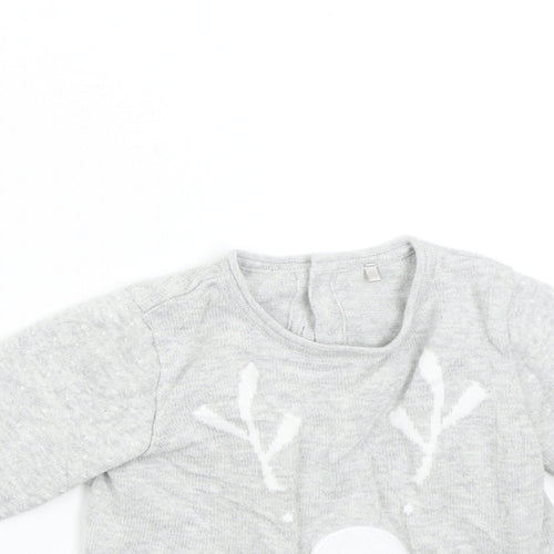 Mothercare Baby Grey  Knit Pullover Jumper Size 3-6 Months  - Reindeer