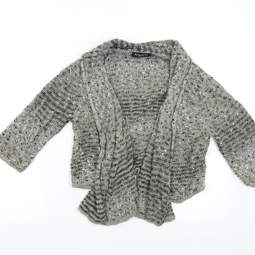 Angelina Womens Grey  Knit Cardigan Jumper Size M