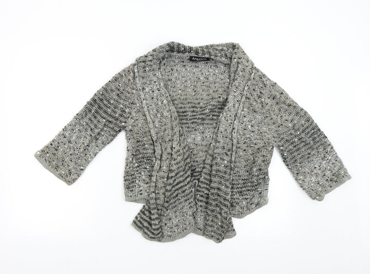 Angelina Womens Grey  Knit Cardigan Jumper Size M