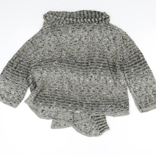 Angelina Womens Grey  Knit Cardigan Jumper Size M