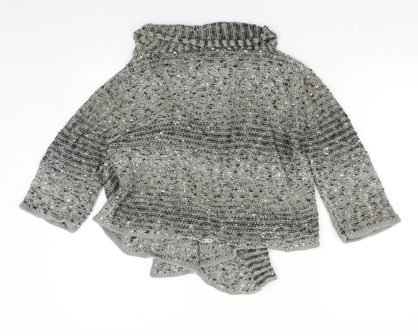 Angelina Womens Grey  Knit Cardigan Jumper Size M
