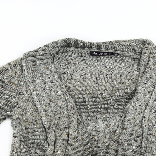 Angelina Womens Grey  Knit Cardigan Jumper Size M